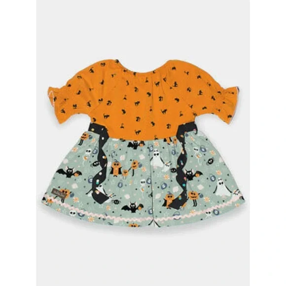 Matilda Jane Fa-Boo-Lous Tunic Retro Black Cat Bats Pumpkins 30126T Size…
